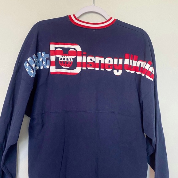 Walt Disney World Mickey Mouse Flag July 4th Spirit Jersey Red White Blue Sz XS - Picture 9 of 12